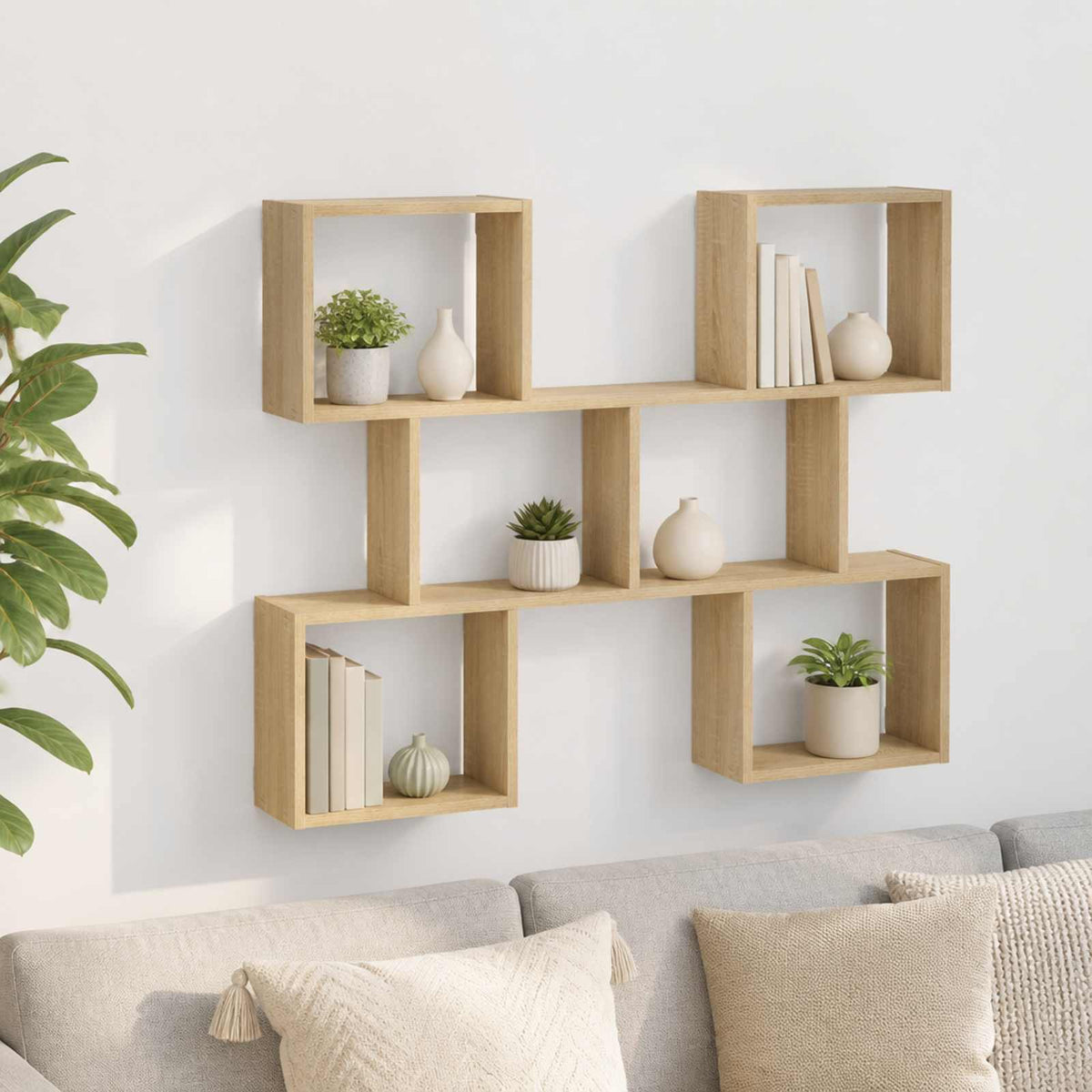 Wall Shelf Sonoma Oak 103 x 17 x 80 cm Engineered Wood
