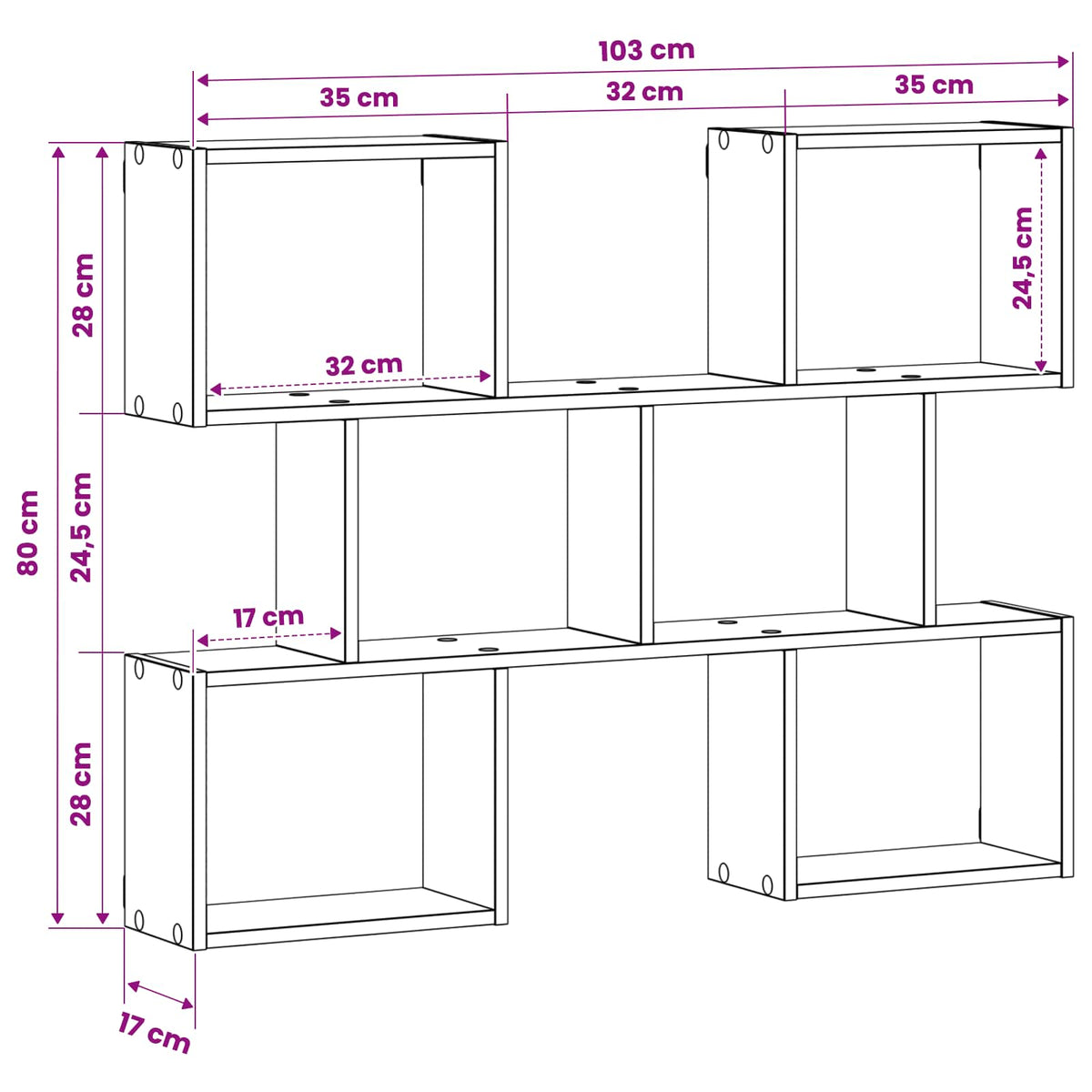 Wall Shelf Smoked Oak 103 x 17 x 80 cm Engineered Wood
