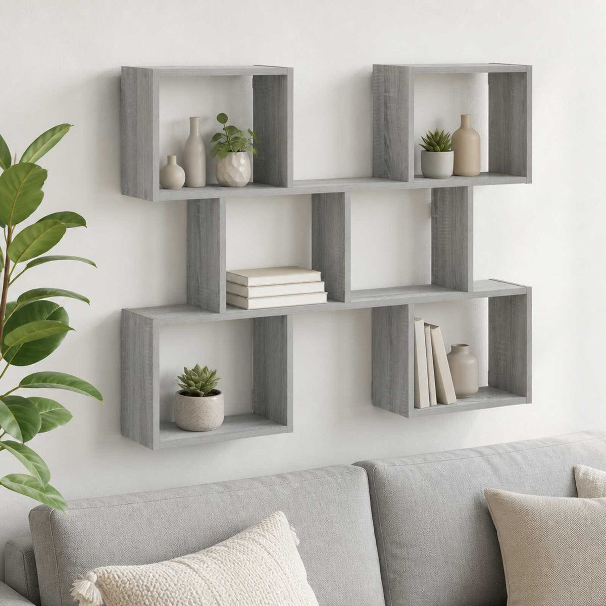 Wall Shelf Grey Sonoma 103 x 17 x 80 cm Engineered Wood