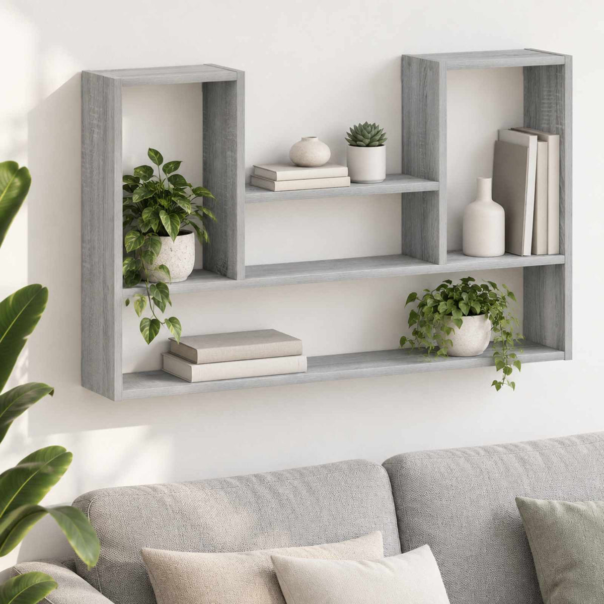 Wall Shelf Grey Sonoma 100 x 17 x 60 cm Engineered Wood