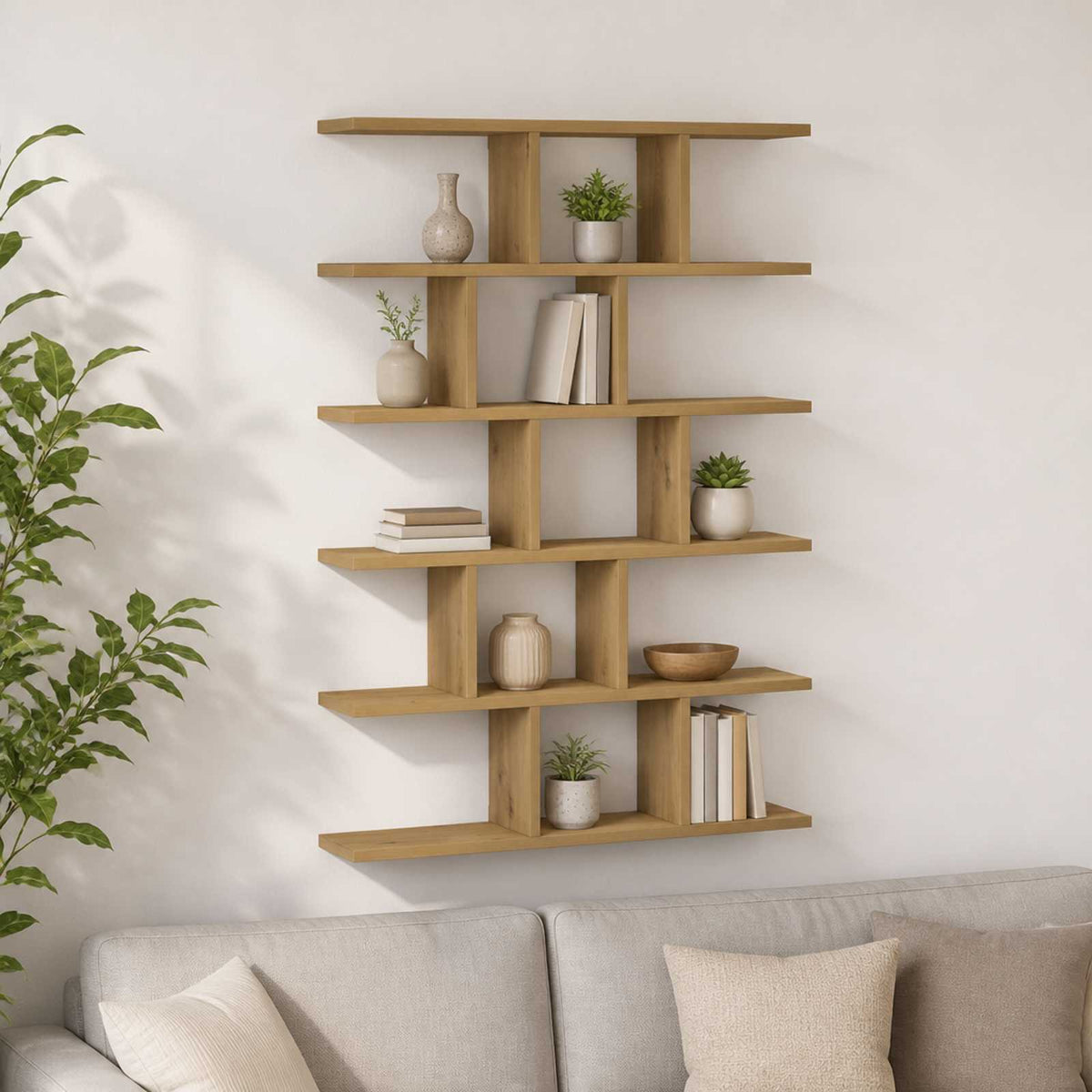 Wall Shelf Artisan Oak 70 x 17 x 101 cm Engineered Wood