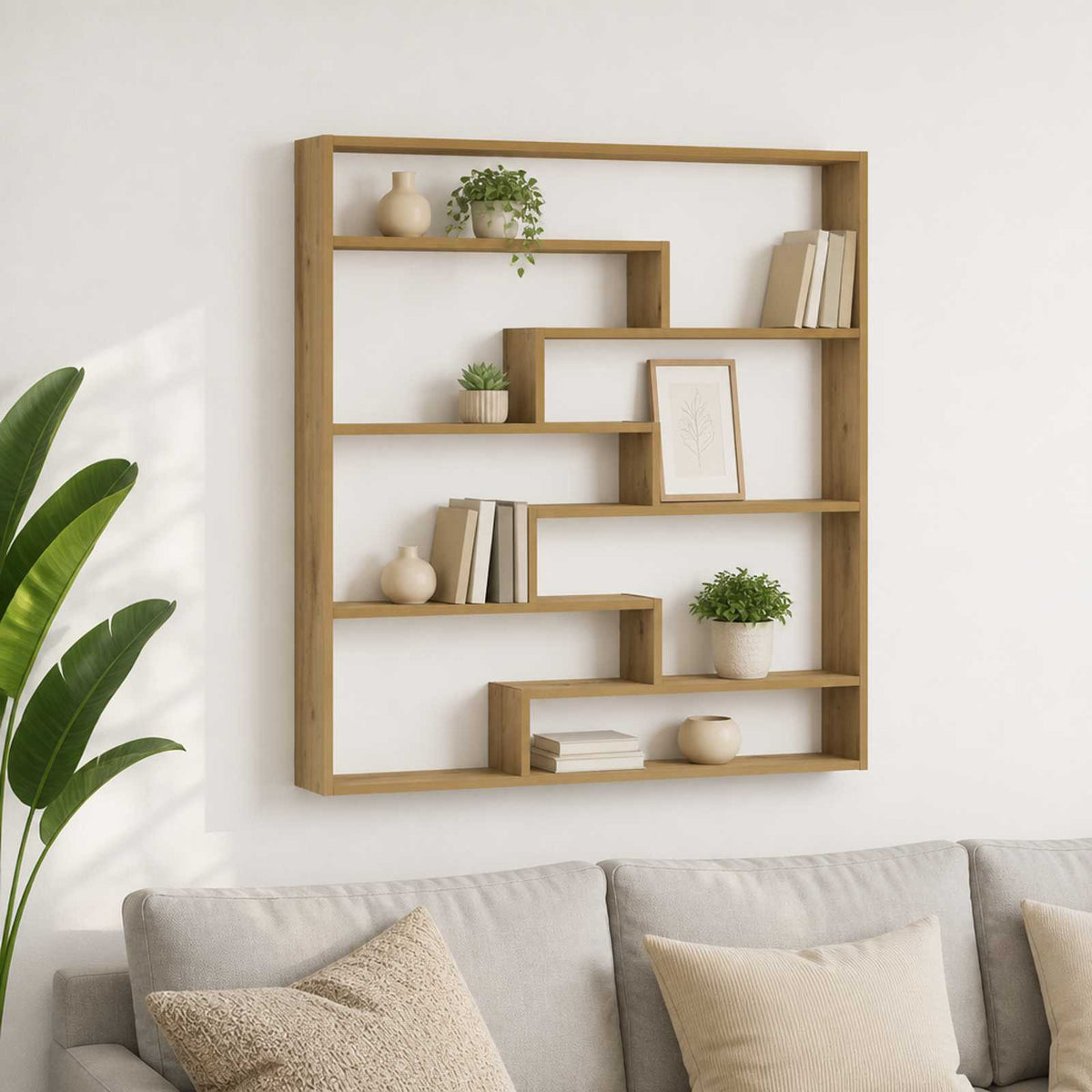 Wall Shelf Artisan Oak 103 x 17 x 102 cm Engineered Wood