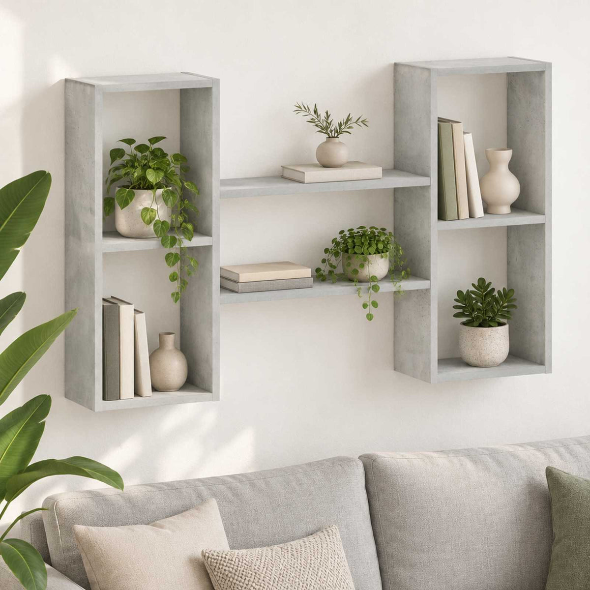 Wall Shelf Concrete Grey 102 x 17 x 59 cm Engineered Wood