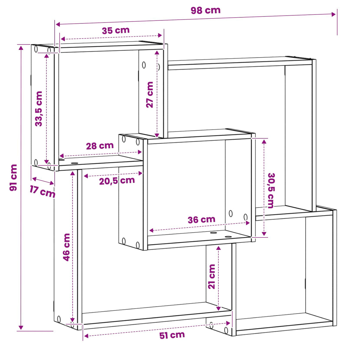 Wall Shelf Smoked Oak 98 x 17 x 91 cm Engineered Wood