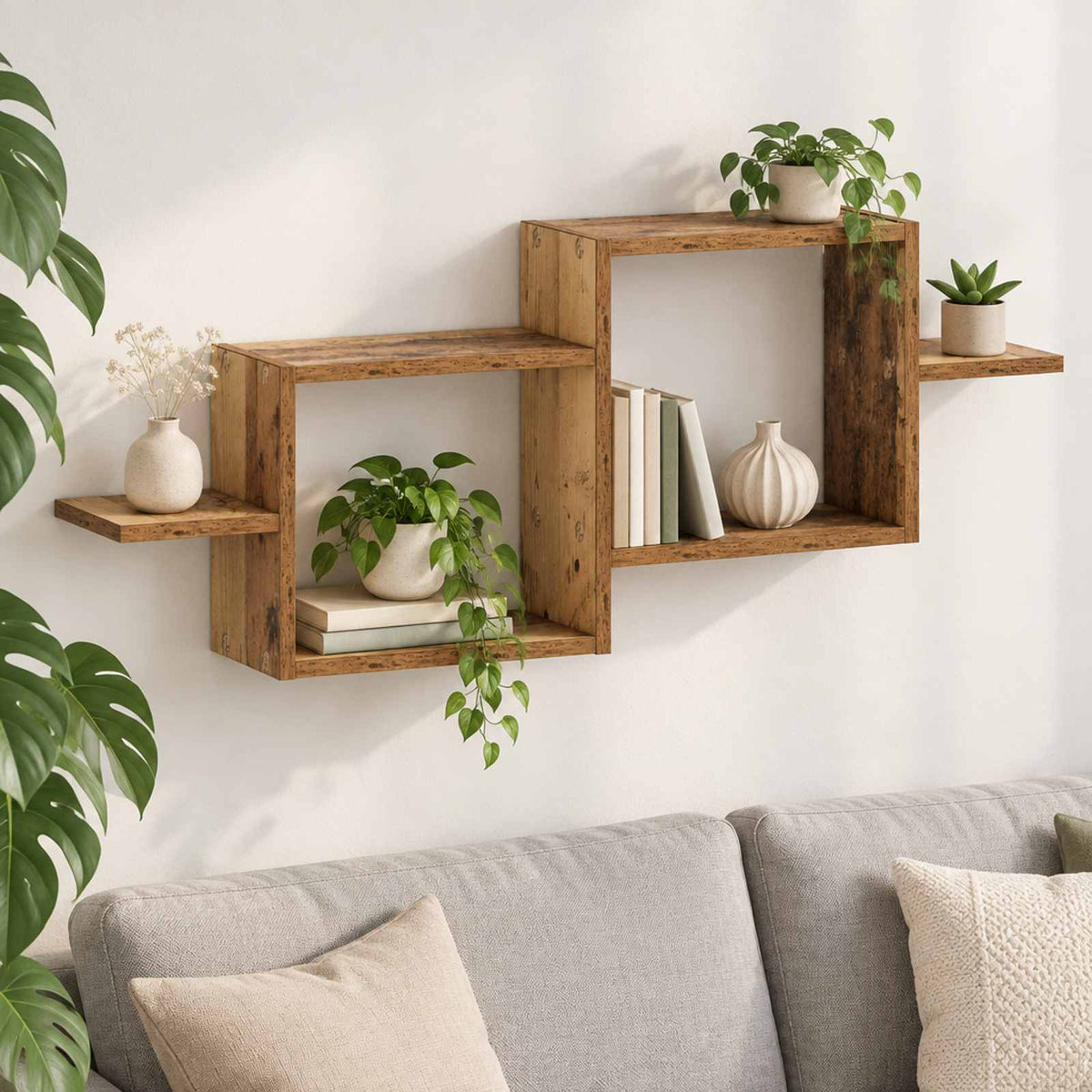 Wall Shelf Old Wood 95 x 17 x 37 cm Engineered Wood