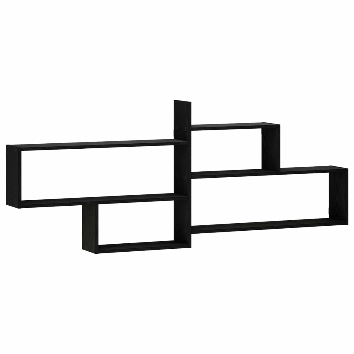 Wall Shelf Black Oak 168.5 x 17 x 68 cm Engineered Wood
