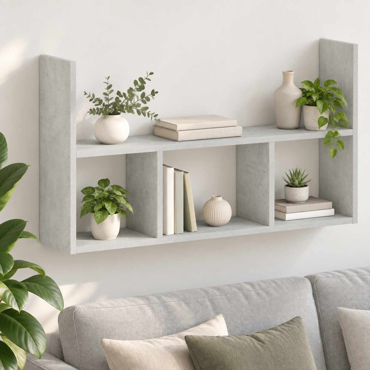 Wall Shelf Concrete Grey 78.5 x 17 x 45 cm Engineered Wood