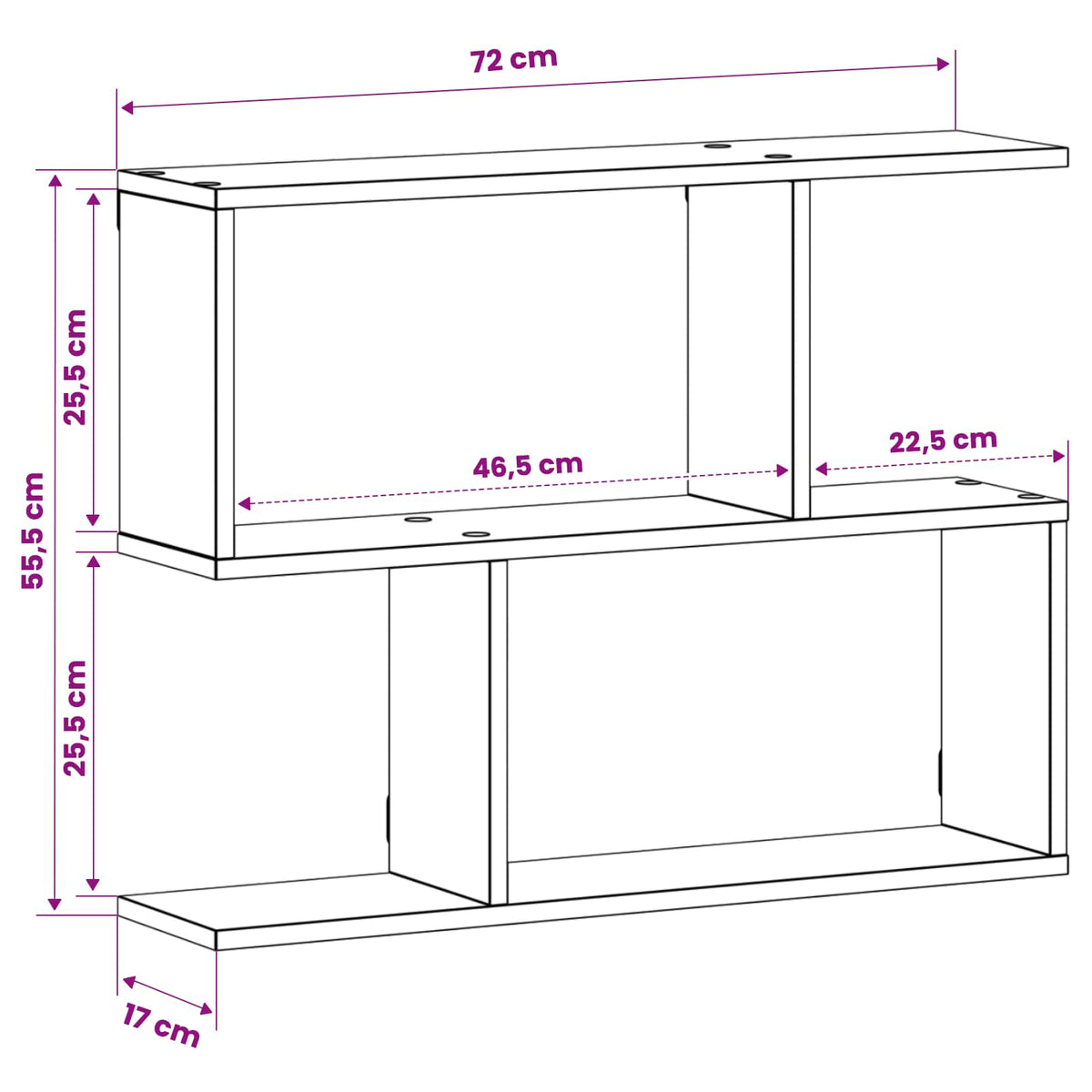 Wall Shelf Smoked Oak 72 x 17 x 55.5 cm Engineered Wood