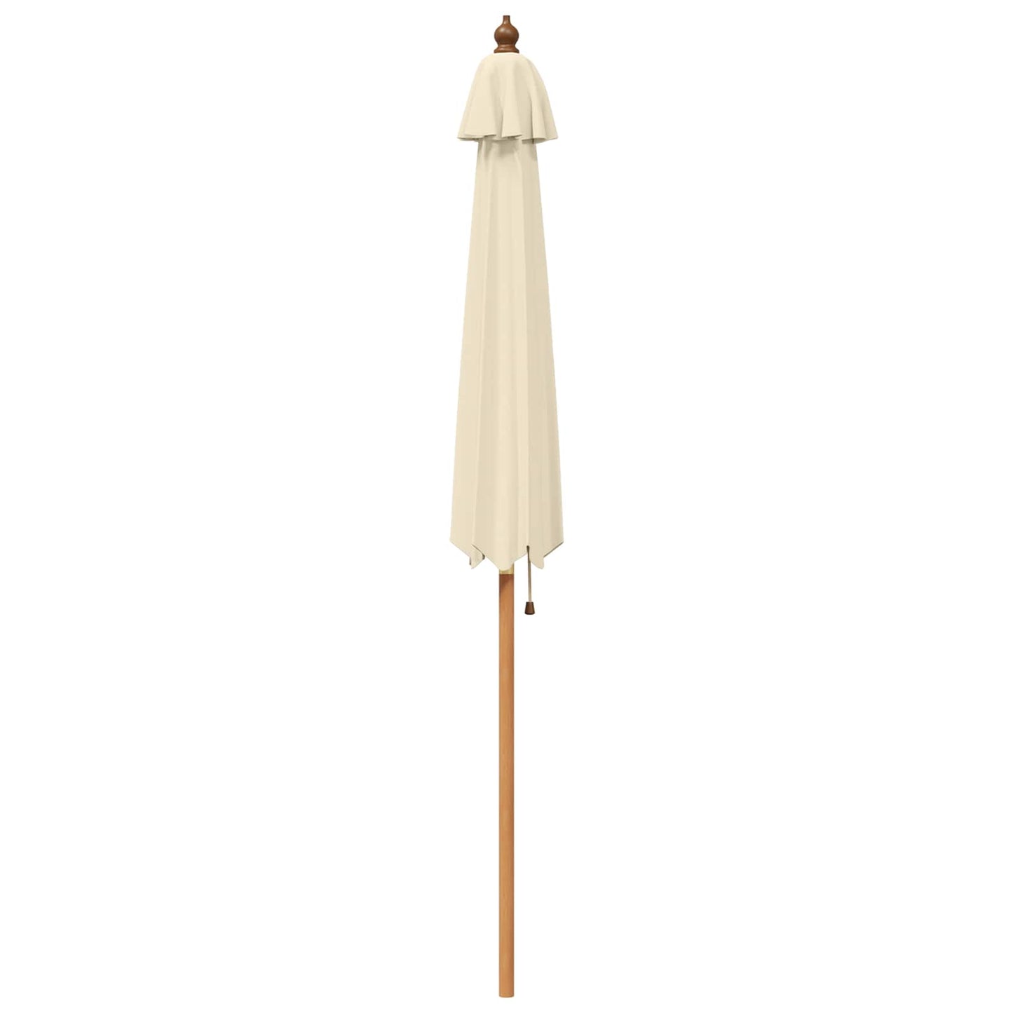 Garden Parasol Ø 270 x 248 cm Solid Eucalyptus Wood Cream White