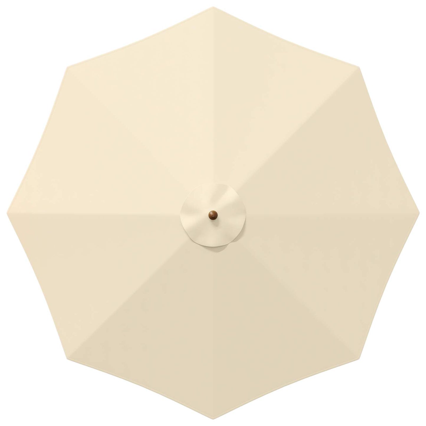 Garden Parasol Ø 300 x 248 cm Solid Eucalyptus Wood Cream White