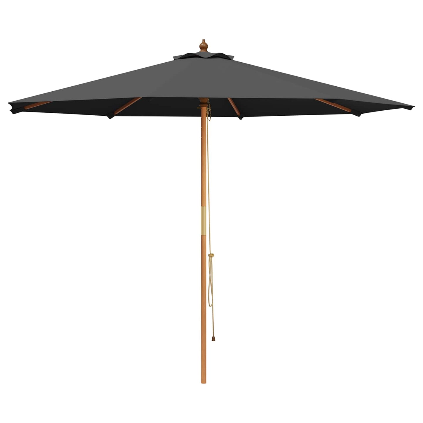 Garden Parasol Ø 300 x 248 cm Solid Eucalyptus Wood Anthracite