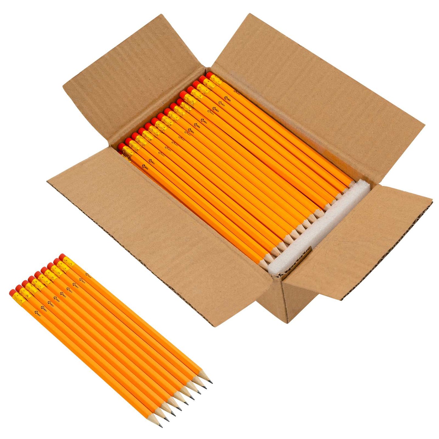 HB Pencils 1000 pcs Ø 0.7 x 18.5 cm Yellow Solid Poplar Wood