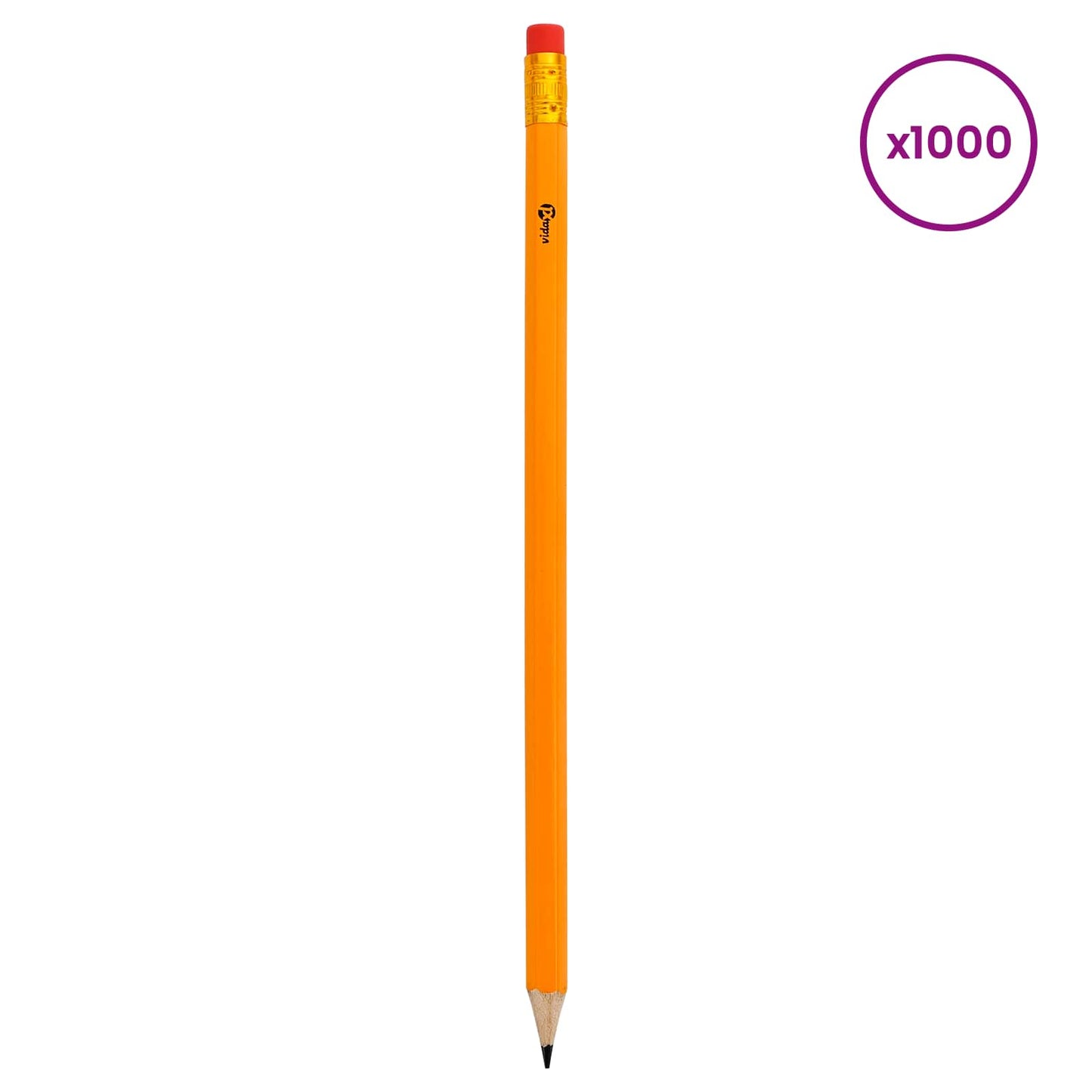 HB Pencils 1000 pcs Ø 0.7 x 18.5 cm Yellow Solid Poplar Wood