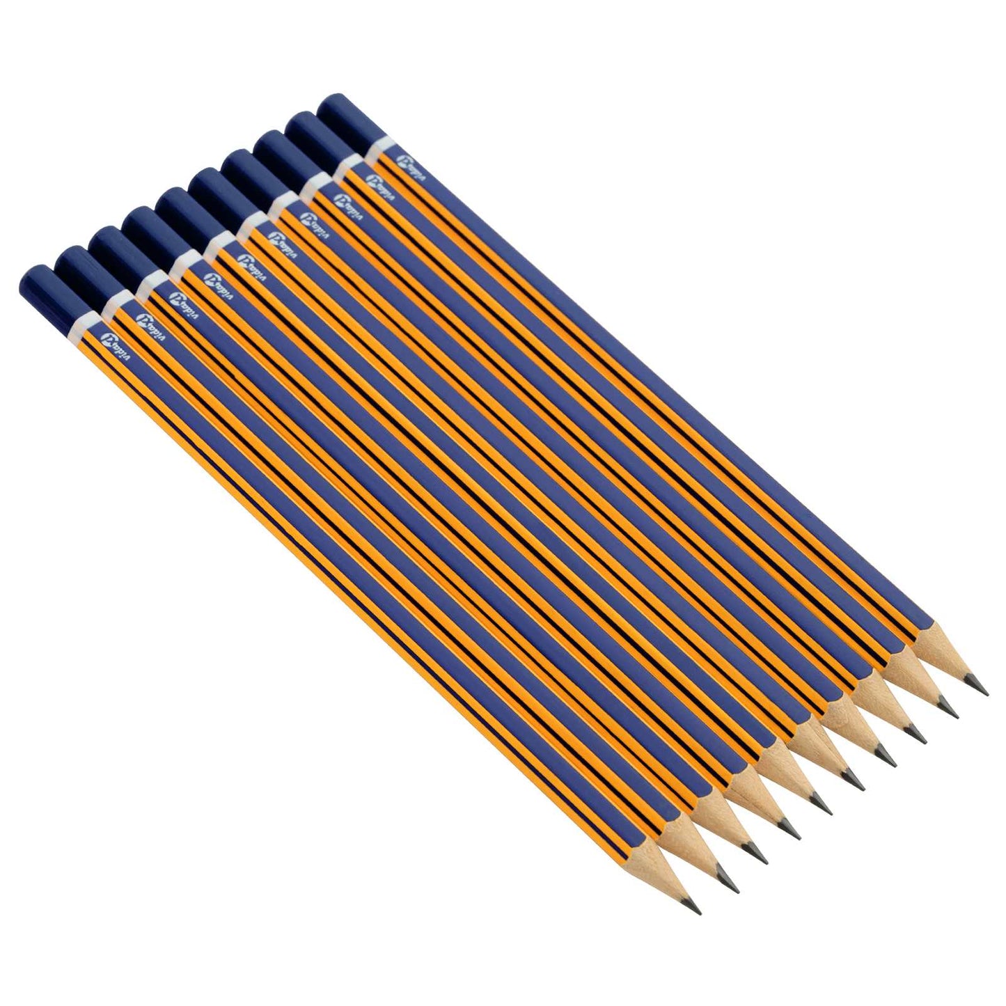 HB Pencils Ø 0.7 x 18 cm Blue and Yellow Solid Poplar Wood