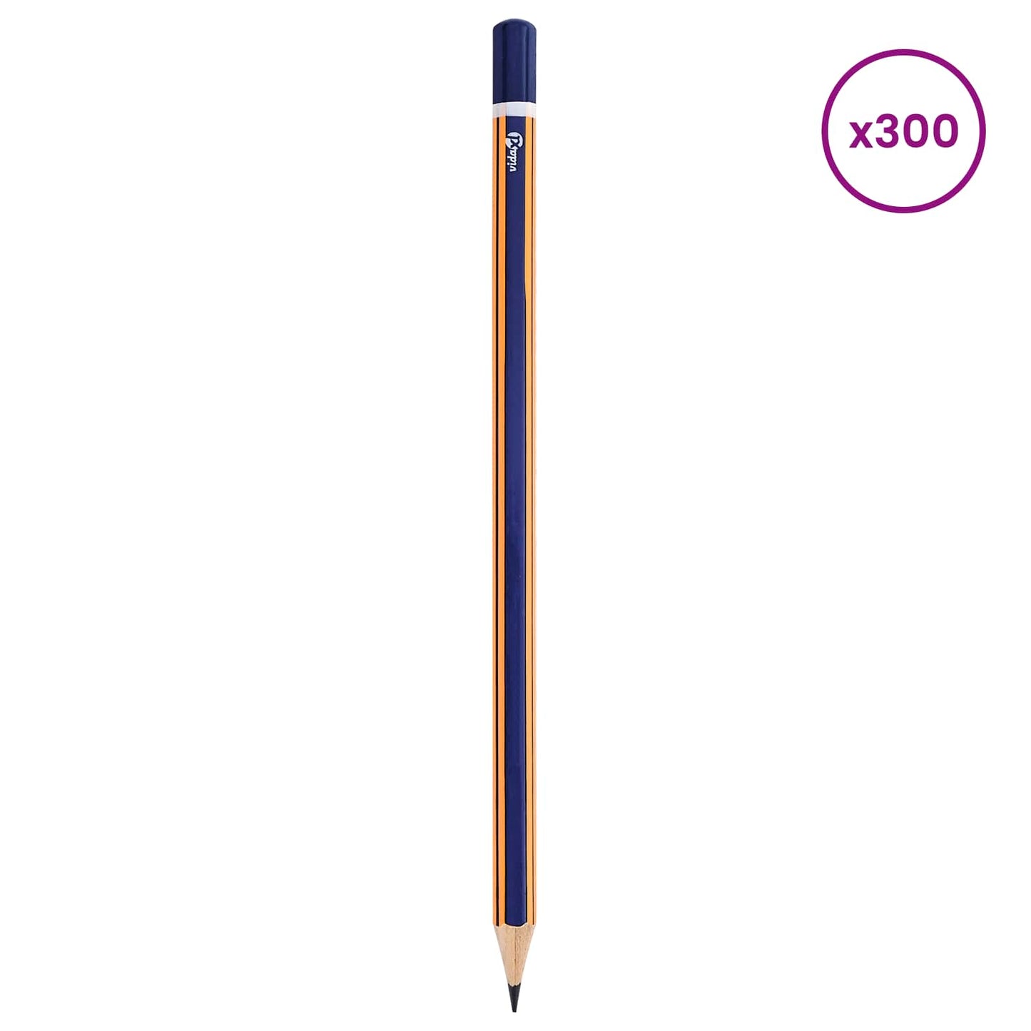 HB Pencils Ø 0.7 x 18 cm Blue and Yellow Solid Poplar Wood