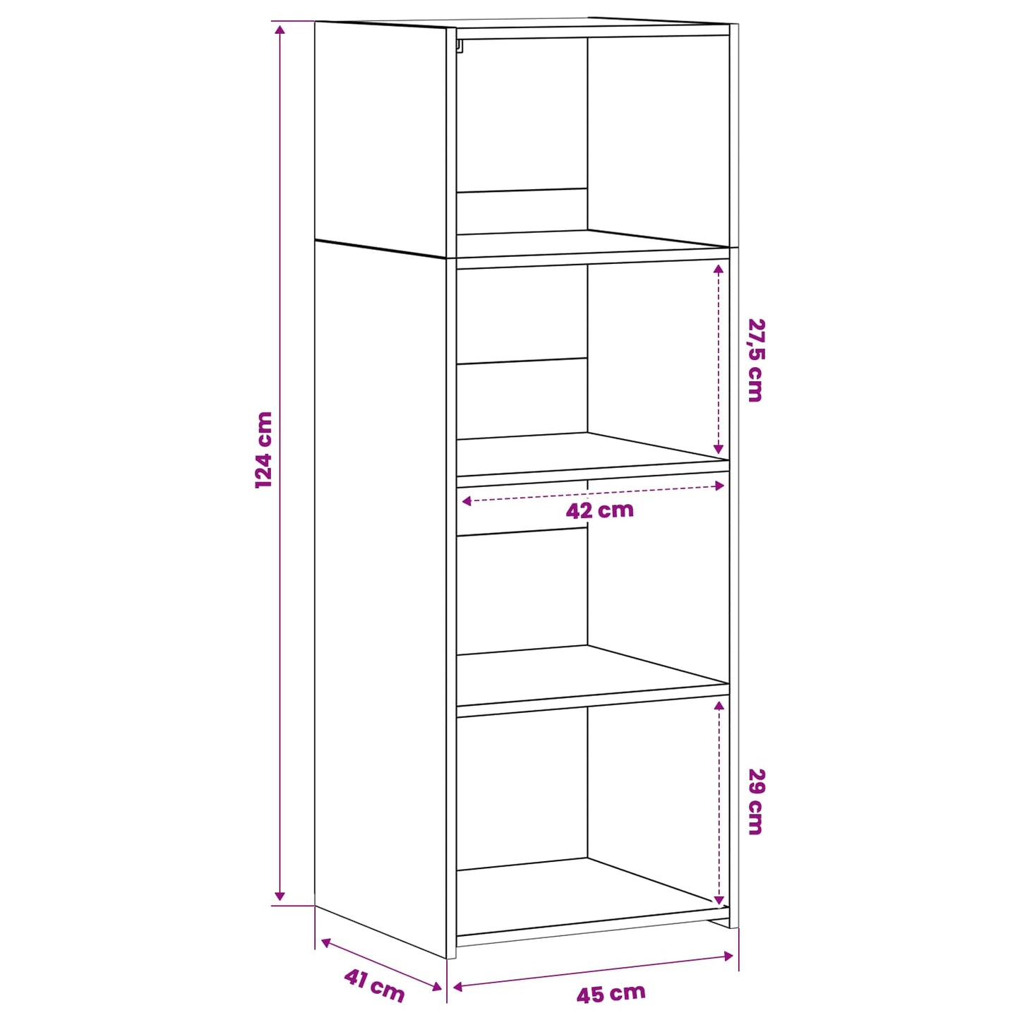Highboard Old Wood 45 x 41 x 124 cm Engineered Wood