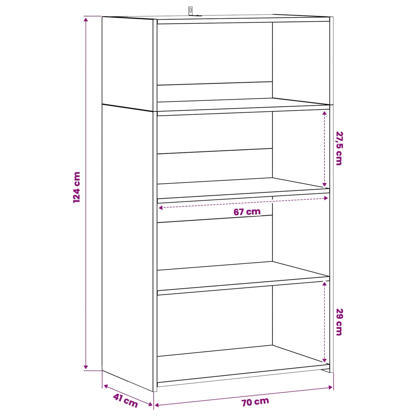 Highboard Old Wood 70 x 41 x 124 cm Engineered Wood