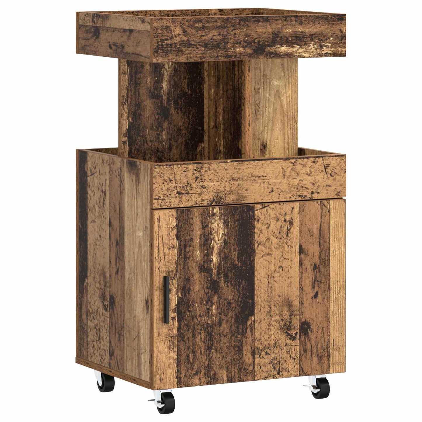 Bar Cart Oak Wood 50 x 41 x 89 cm Engineered Wood