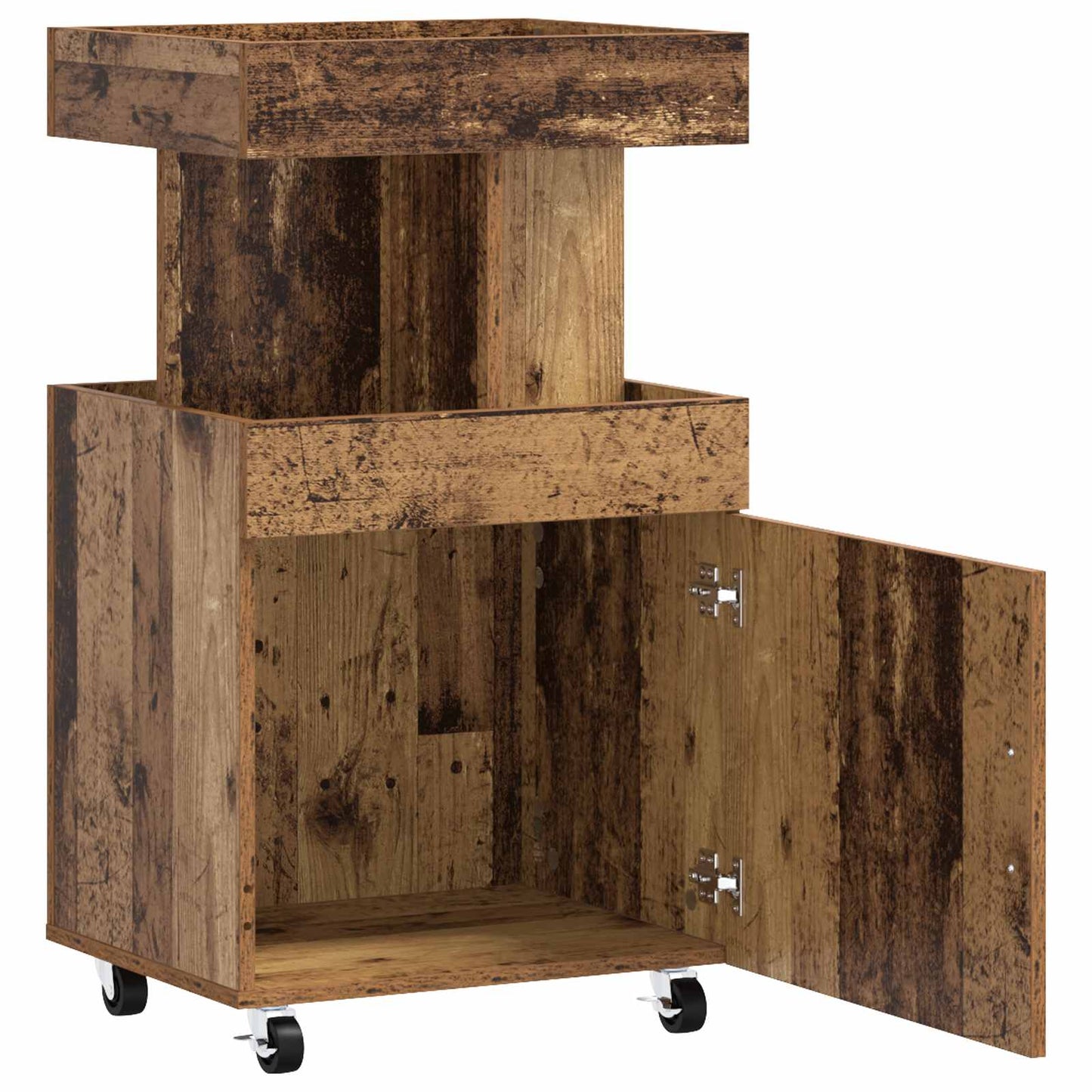 Bar Cart Oak Wood 50 x 41 x 89 cm Engineered Wood
