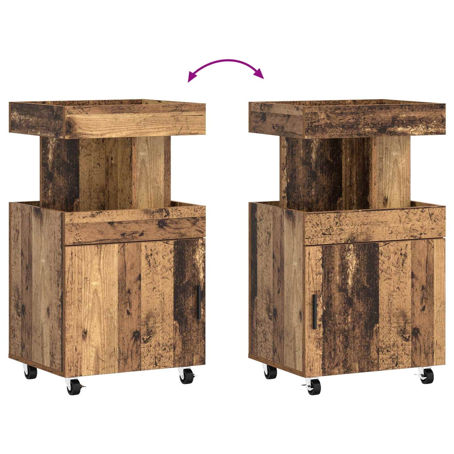 Bar Cart Oak Wood 50 x 41 x 89 cm Engineered Wood