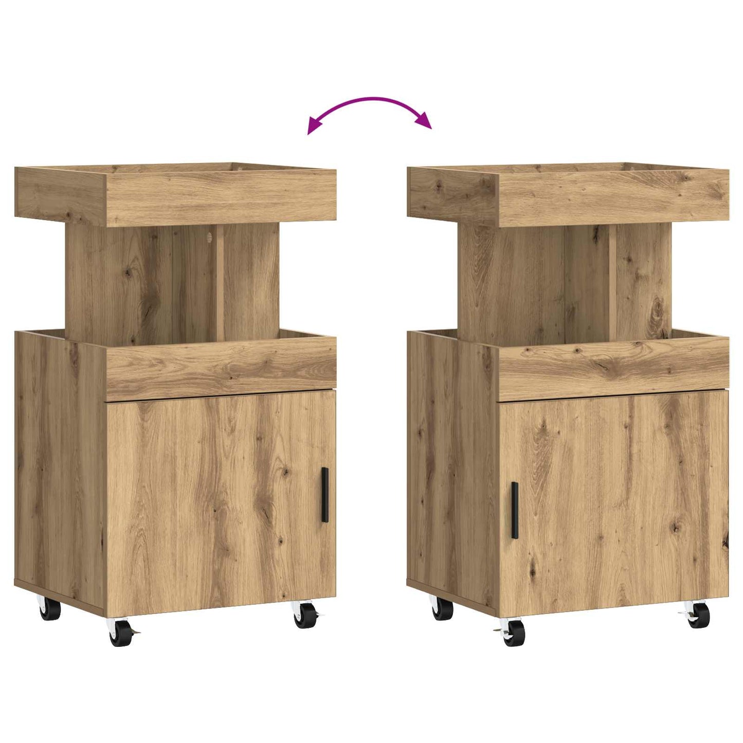 Bar Cart Artisan Oak 50 x 41 x 89 cm Engineered Wood