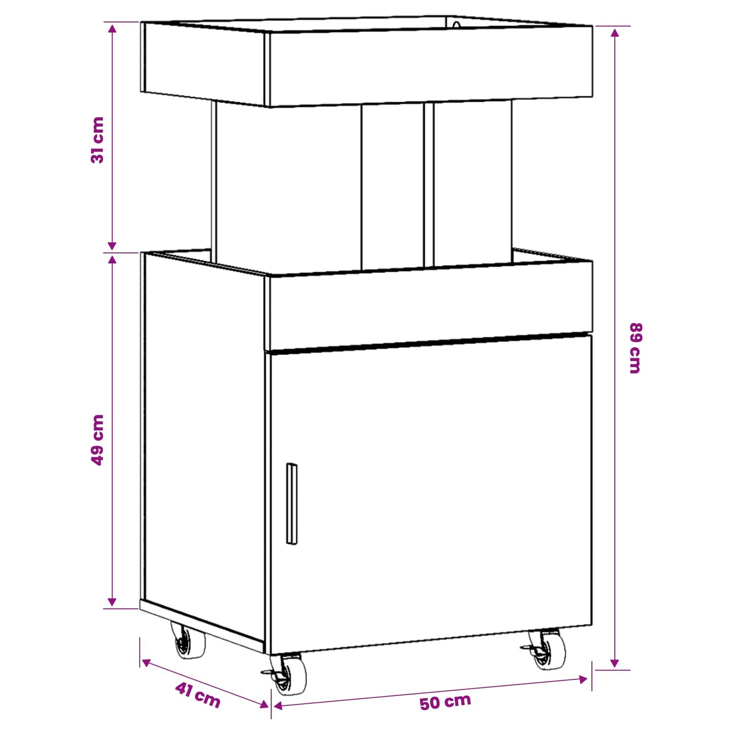 Bar Cart Artisan Oak 50 x 41 x 89 cm Engineered Wood