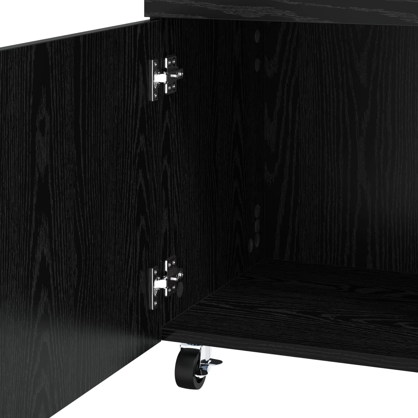 Bar Cart Black Oak 50 x 41 x 89 cm Engineered Wood