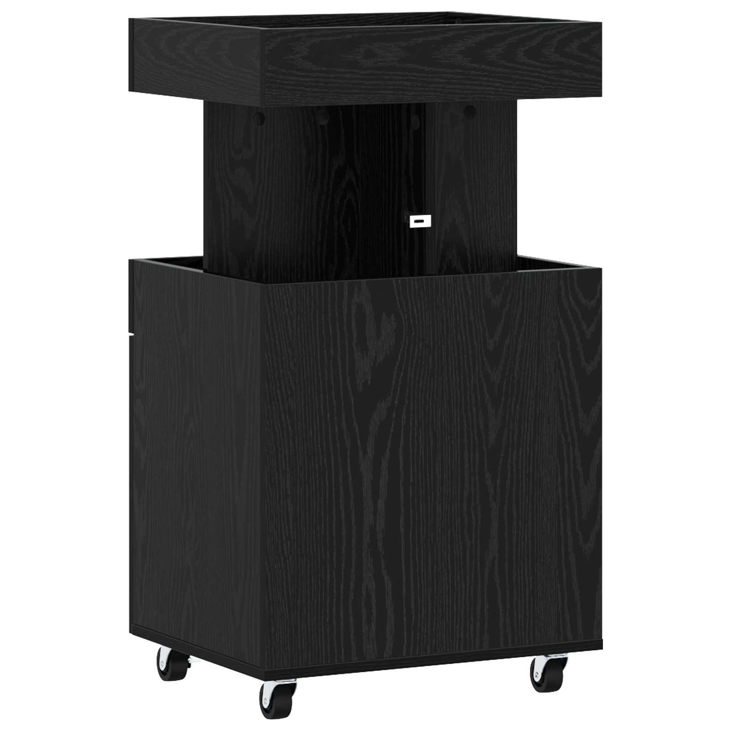 Bar Cart Black Oak 50 x 41 x 89 cm Engineered Wood