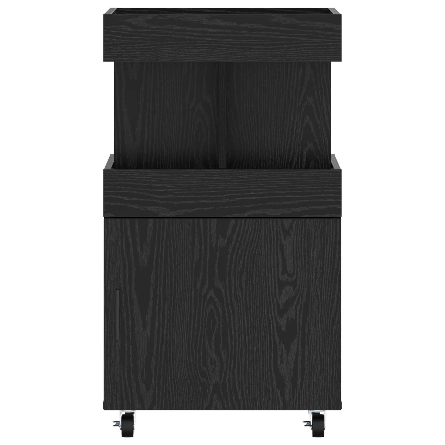 Bar Cart Black Oak 50 x 41 x 89 cm Engineered Wood