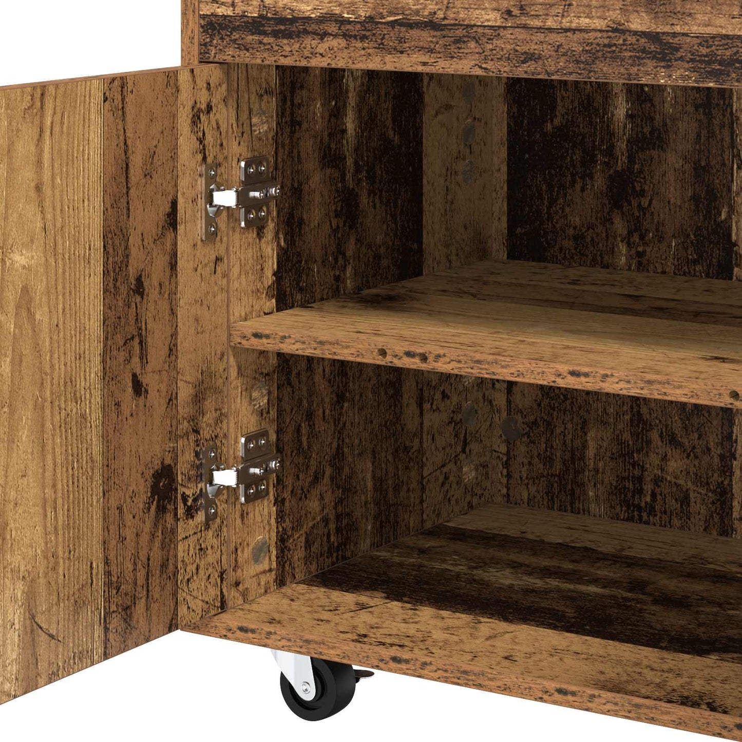 Bar Cart Oak Wood 60 x 39.5 x 89 cm Engineered Wood