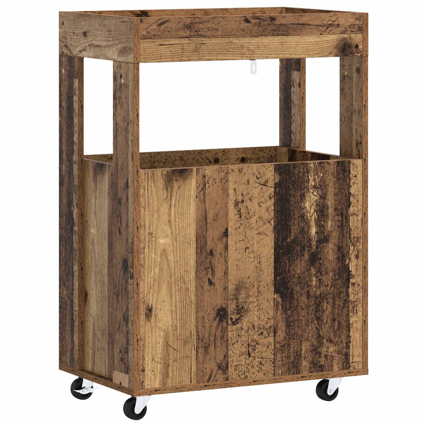 Bar Cart Oak Wood 60 x 39.5 x 89 cm Engineered Wood