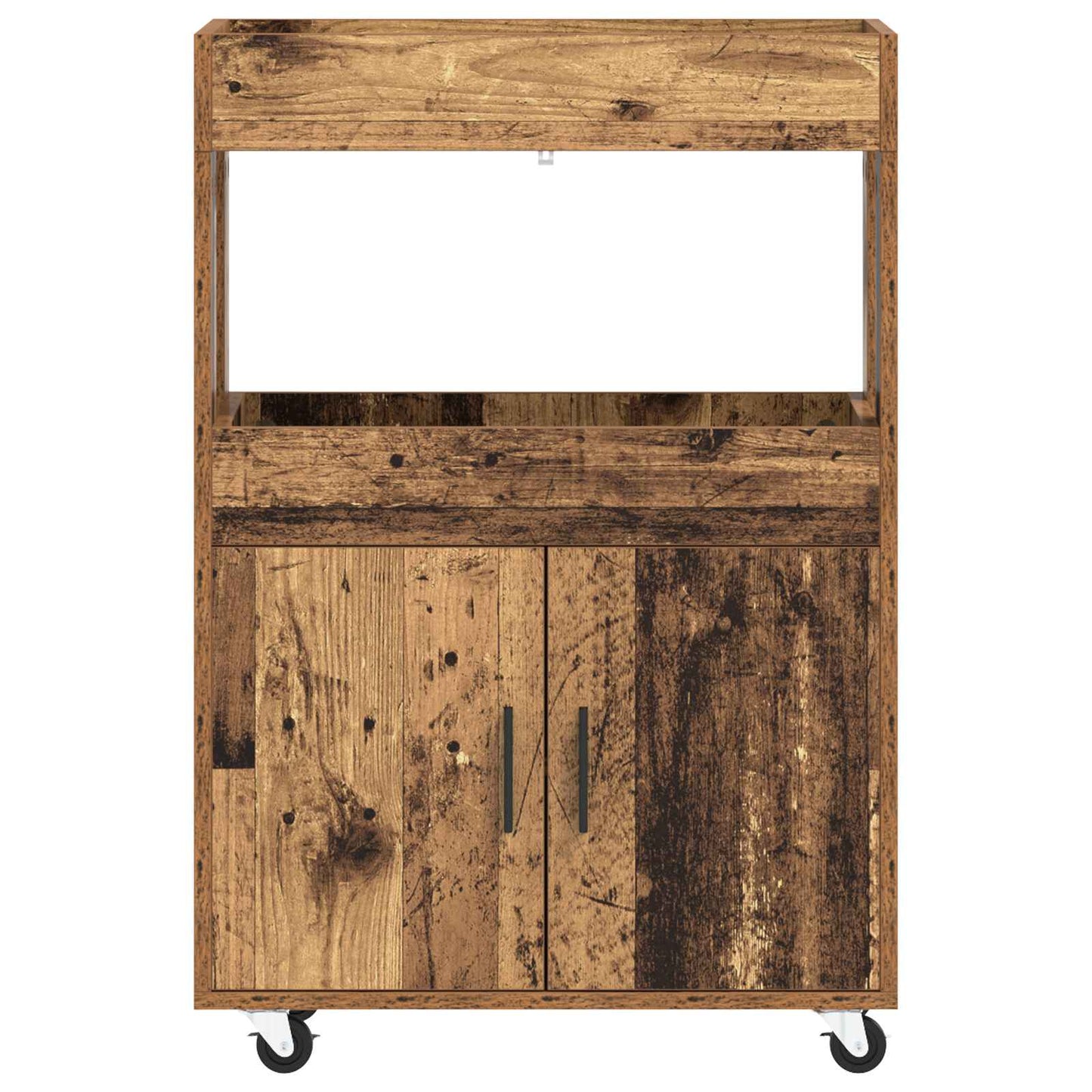 Bar Cart Oak Wood 60 x 39.5 x 89 cm Engineered Wood