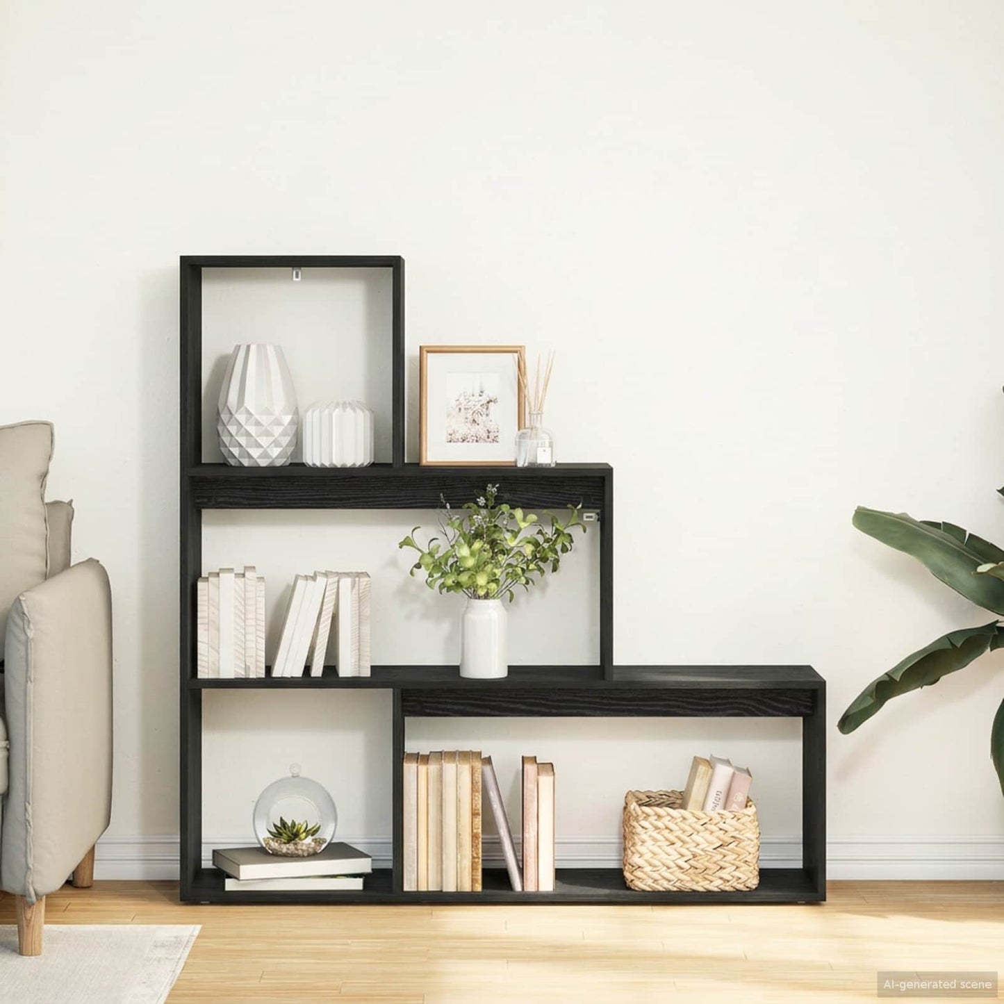 Room Divider Bookcase 123 x 29 x 123 cm Engineered Wood