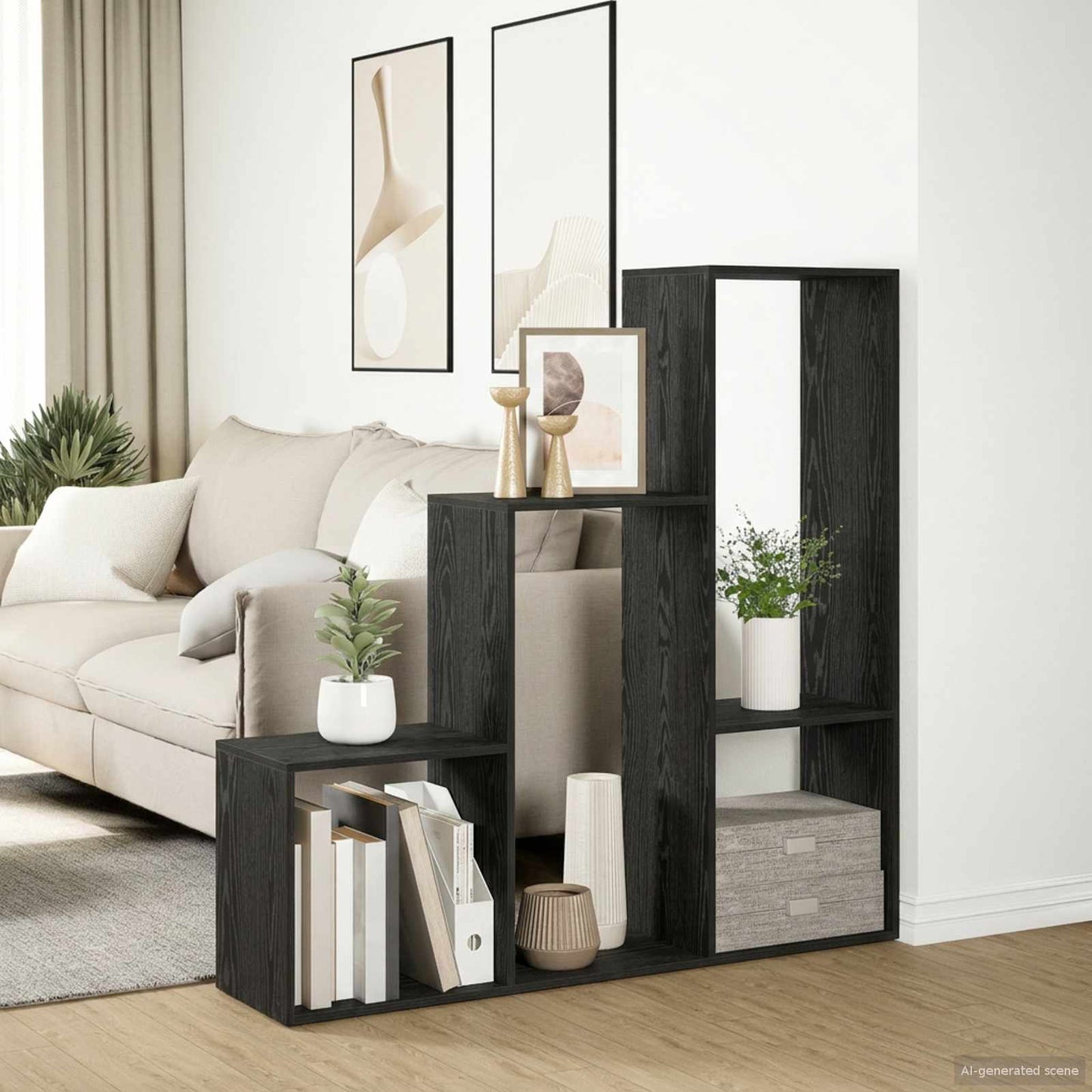 Room Divider Bookcase 123 x 29 x 123 cm Engineered Wood