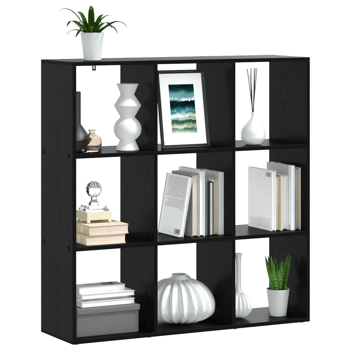 Book Cabinet 102 x 29 x 103.5 cm Engineered Wood Black Oak