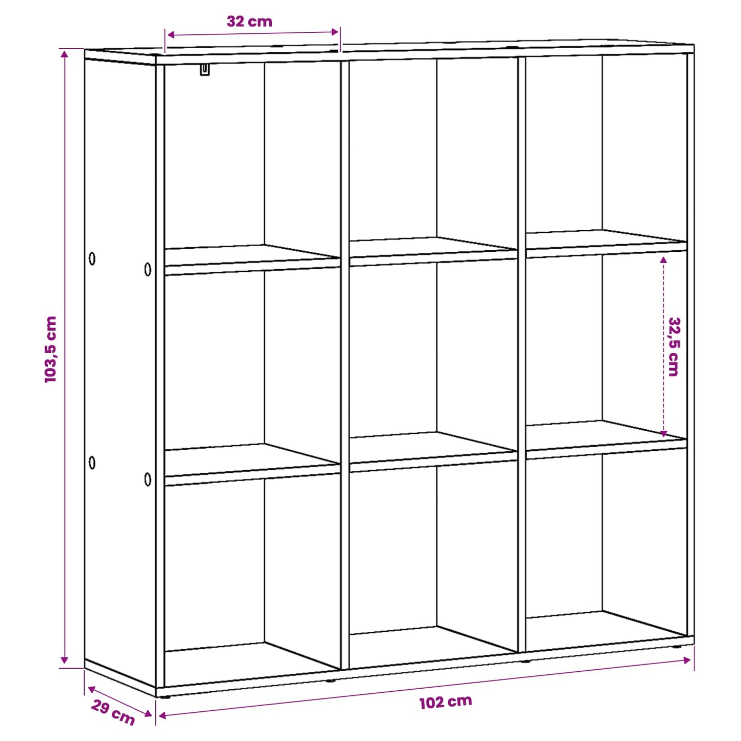 Book Cabinet 102 x 29 x 103.5 cm Engineered Wood Black Oak