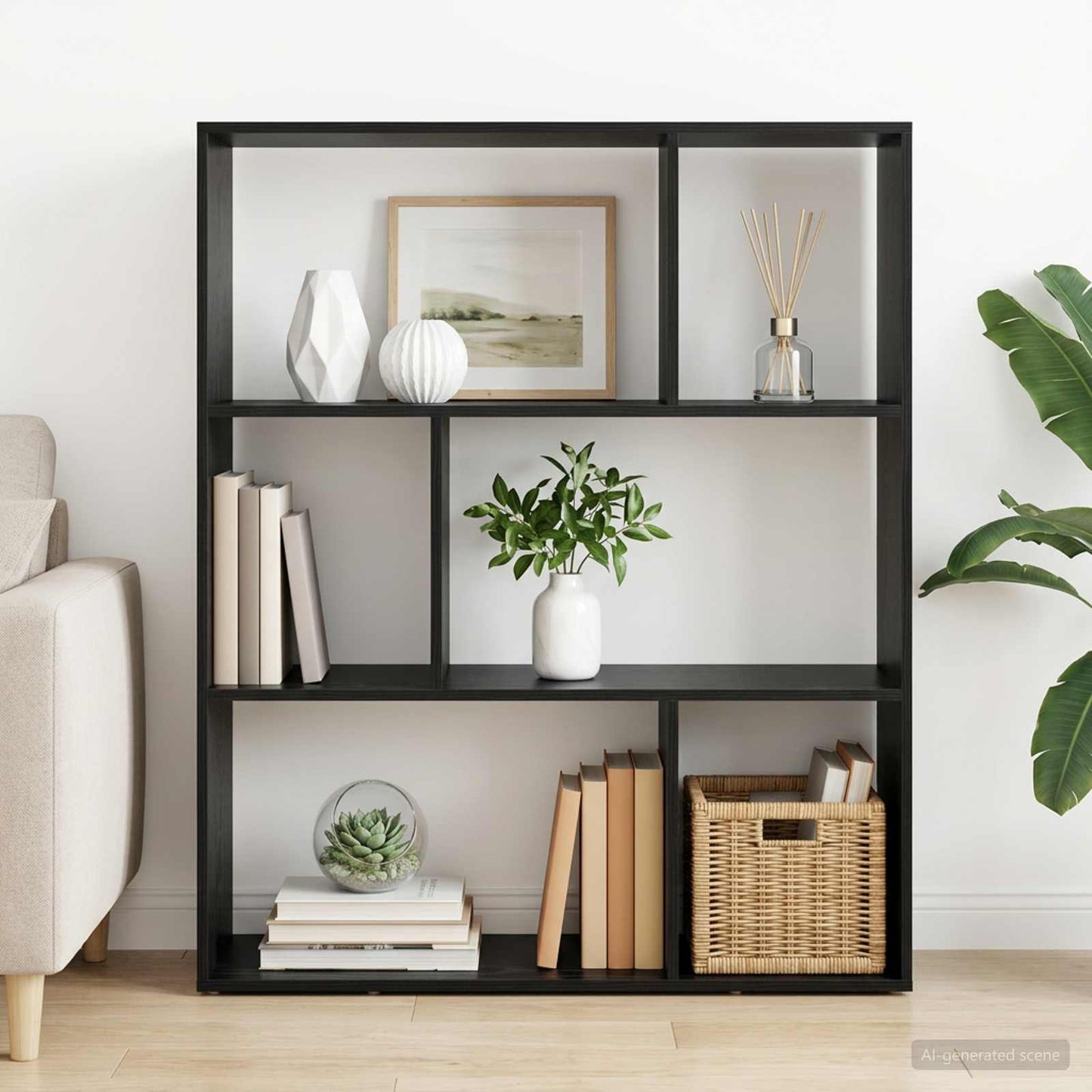 Book Cabinet 102 x 29 x 103.5 cm Engineered Wood Black Oak