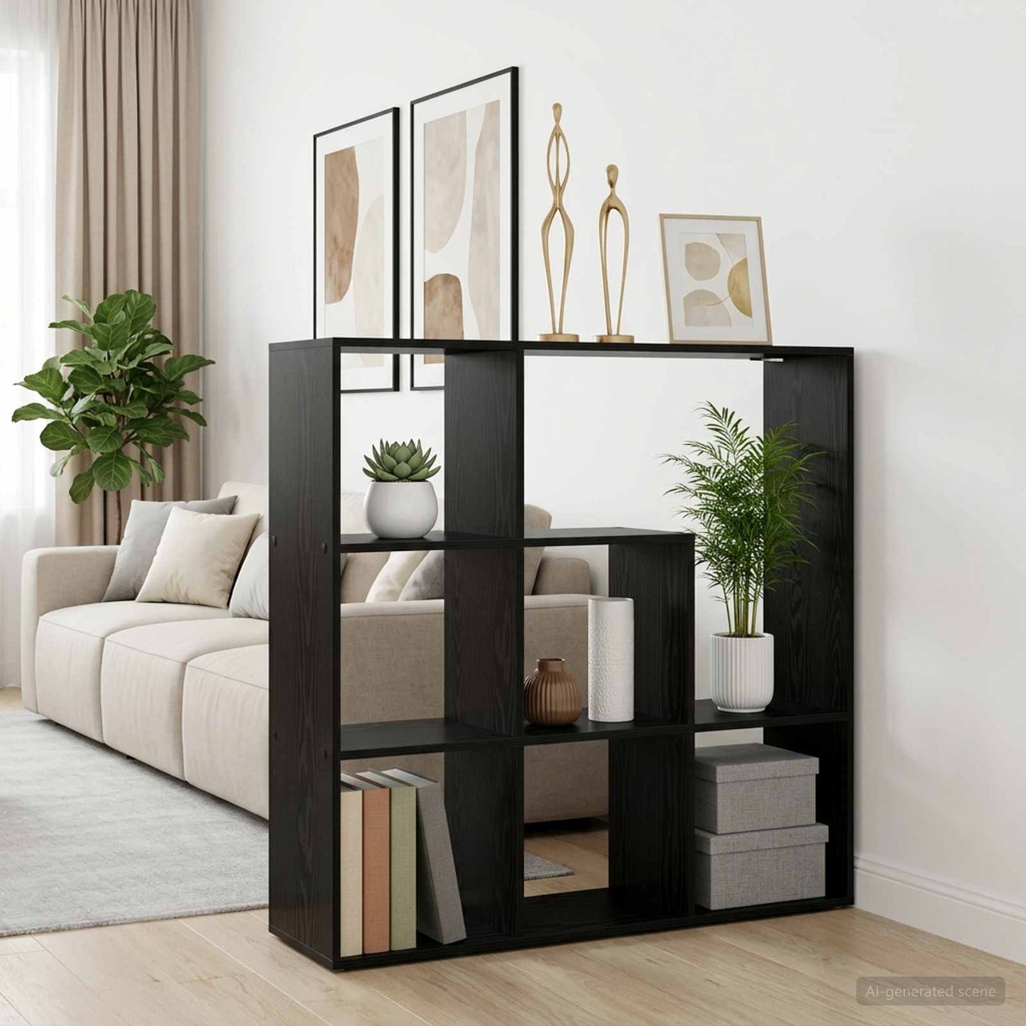 Book Cabinet 102 x 29 x 103.5 cm Engineered Wood Black Oak