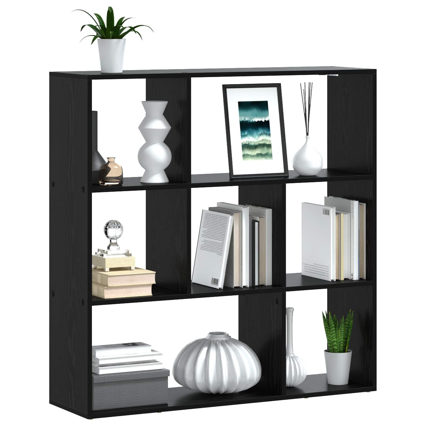 Book Cabinet 102 x 29 x 103.5 cm Engineered Wood Black Oak