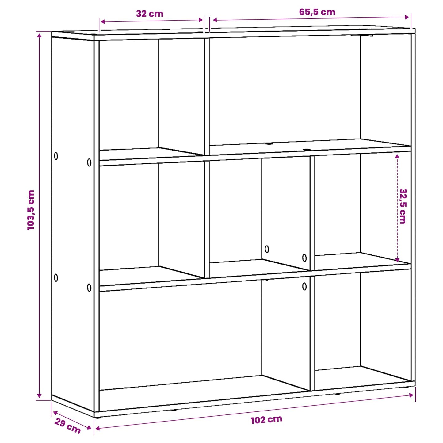 Book Cabinet 102 x 29 x 103.5 cm Engineered Wood Black Oak