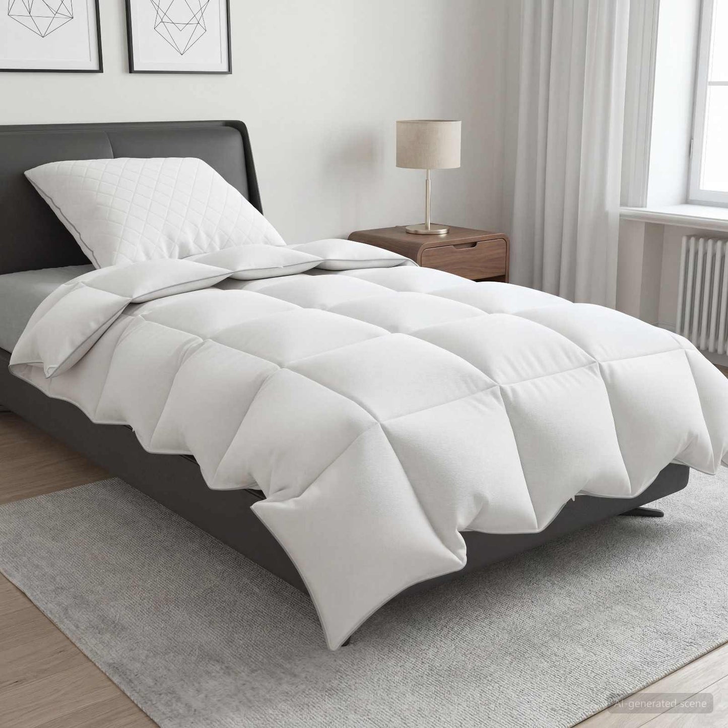 90% Goose Down Duvet Set FULDA 2 pcs 155 x 200 cm Winter White