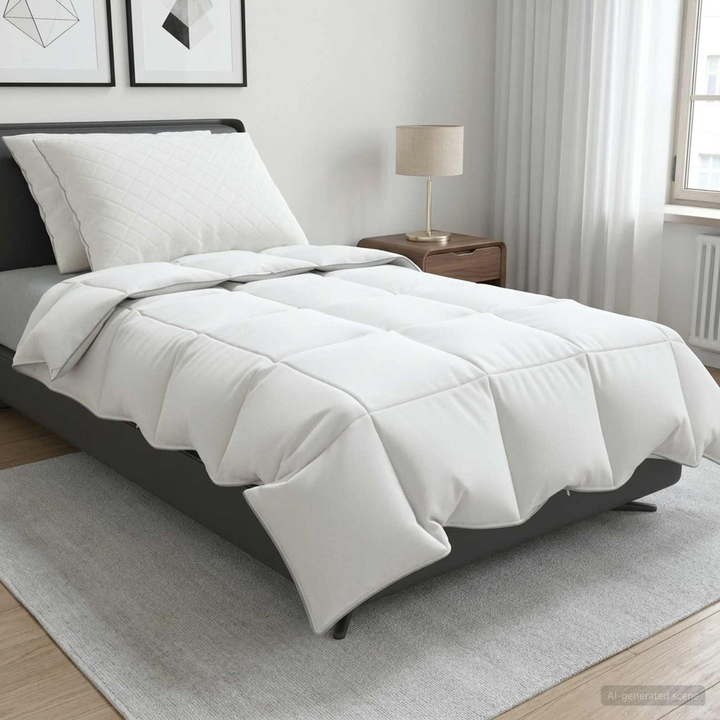 90% Goose Down Duvet Set FULDA 3 pcs 135 x 220 cm Summer White