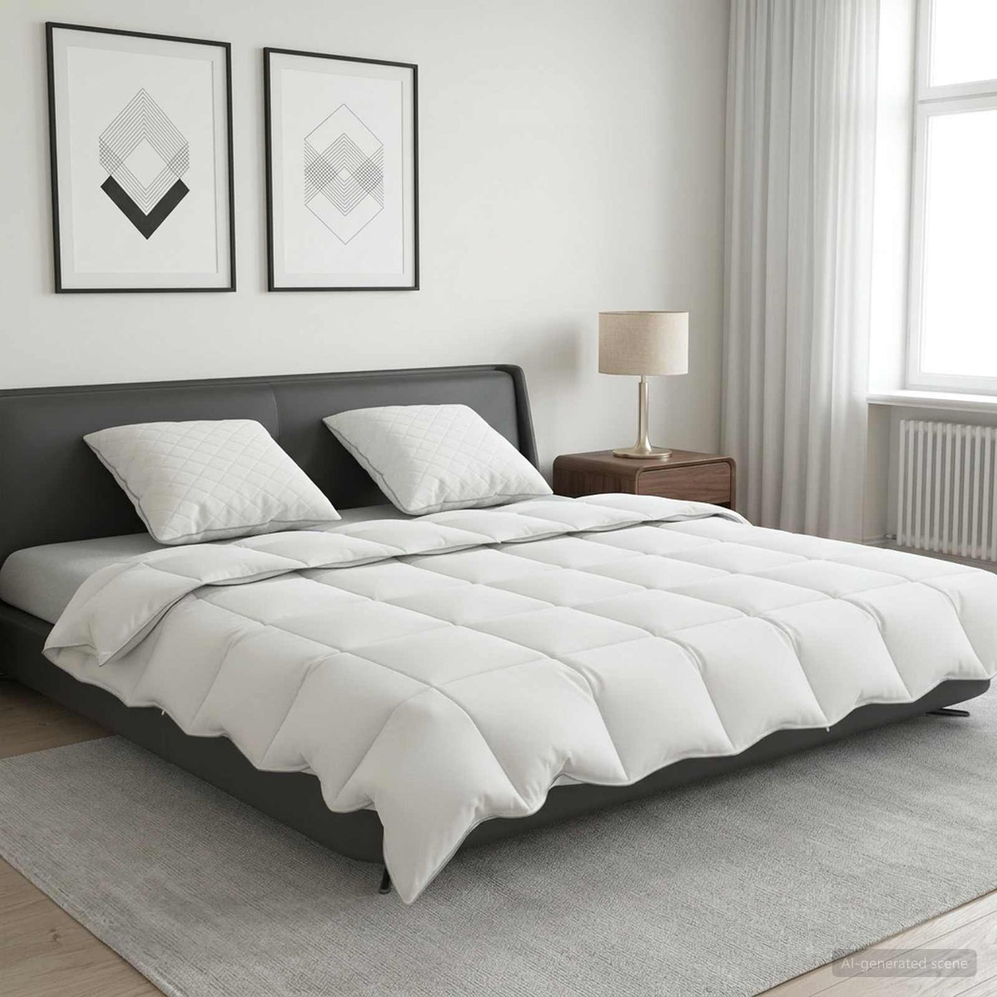 90% Goose Down Duvet Set FULDA 3 pcs 200 x 220 cm Summer White