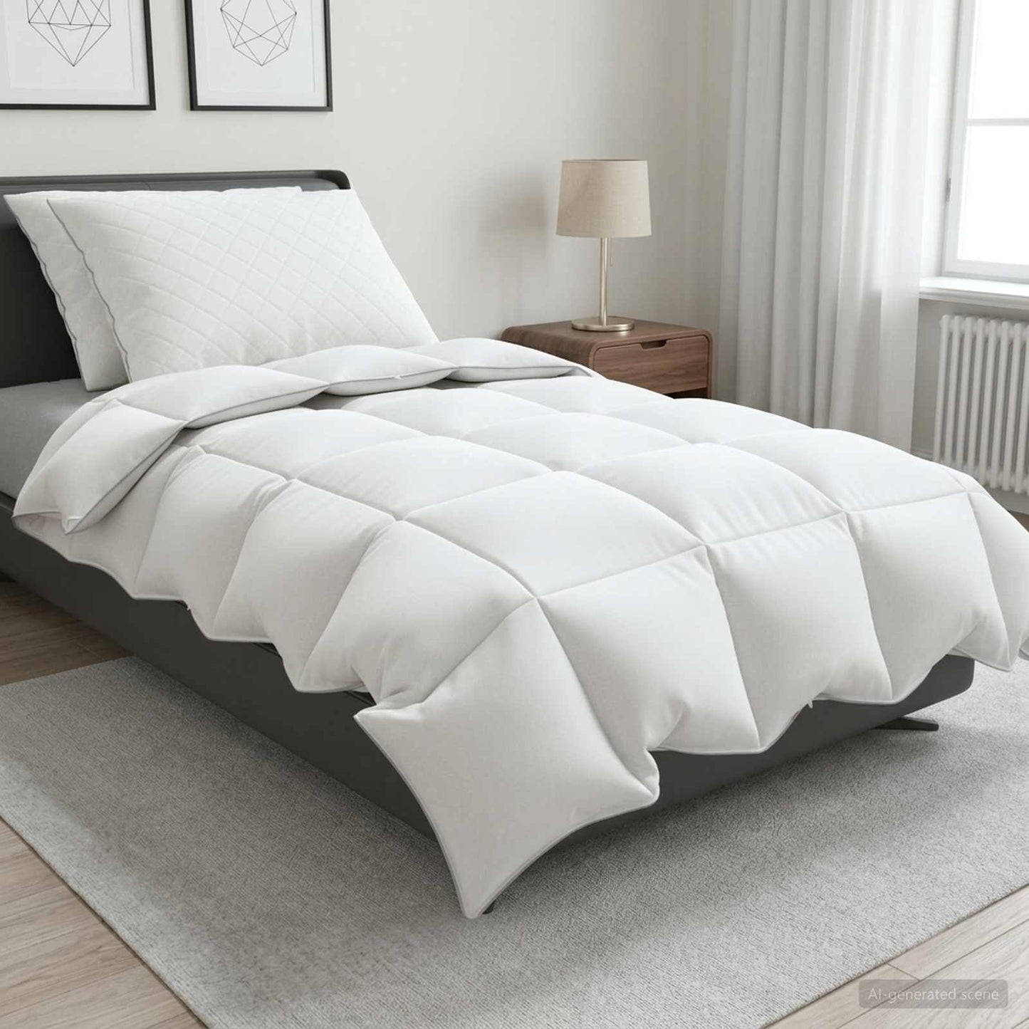 90% Goose Down Duvet Set FULDA 3 pcs 140 x 220 cm Winter White