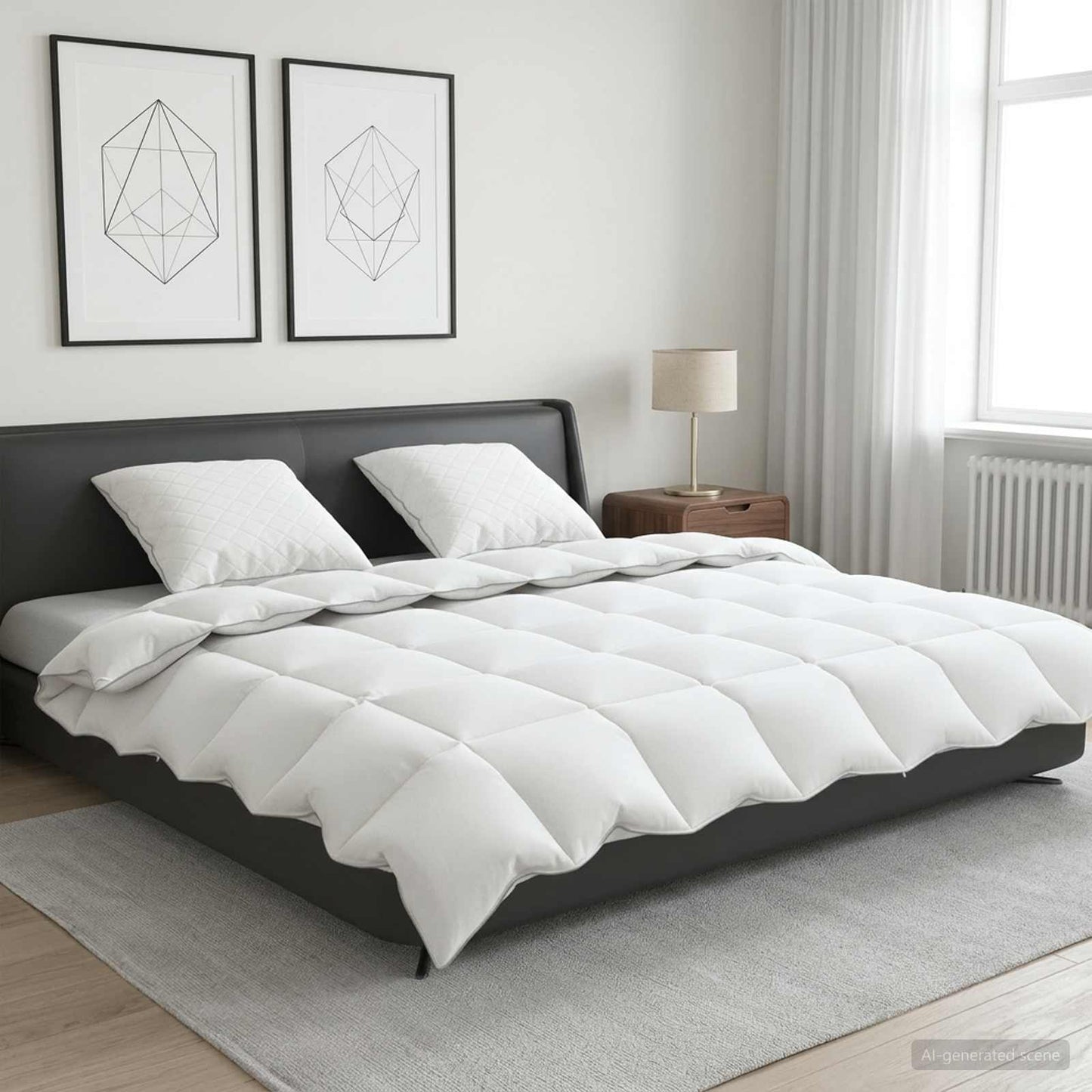 90% Goose Down Duvet Set FULDA 3 pcs 220 x 260 cm Winter White