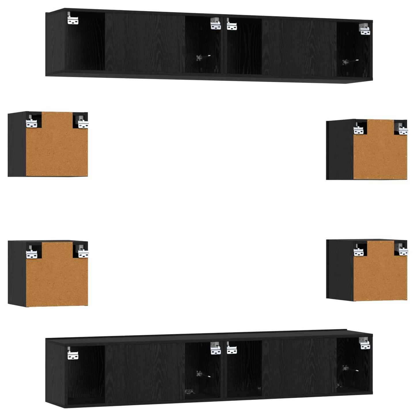 TV Cabinet Set 8 pcs 80 x 30 x 30 cm Black Oak Engineered Wood