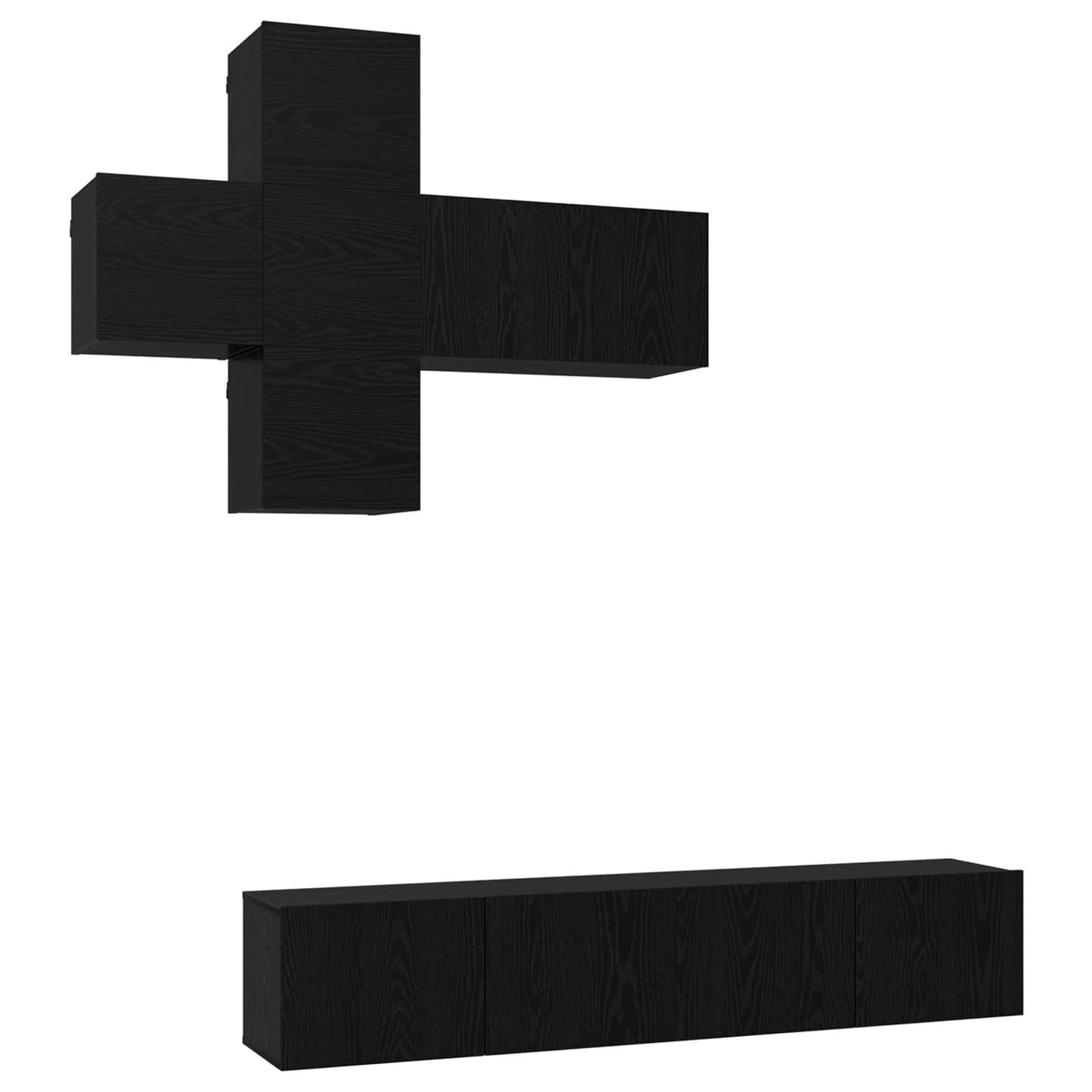 TV Cabinet Set Wall-mounted 3 pcs Engineered Wood