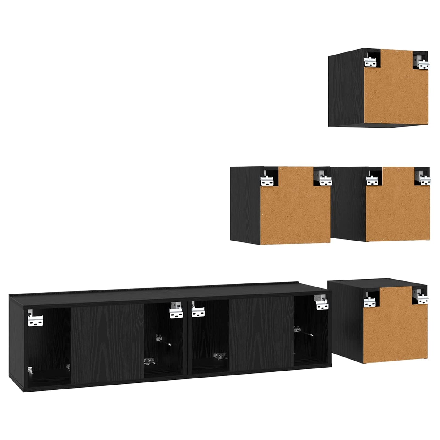 TV Cabinet Set 6 pcs 60 x 30 x 30 cm Black Oak Engineered Wood