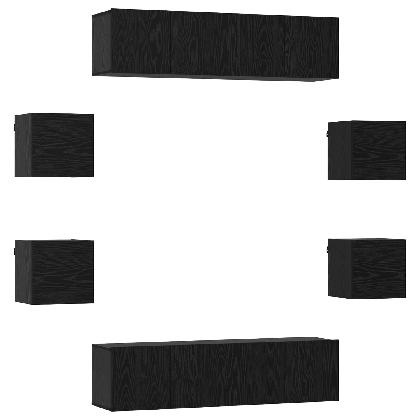 TV Cabinet Set 8 pcs 120 x 30 x 30 cm Black Oak Engineered Wood