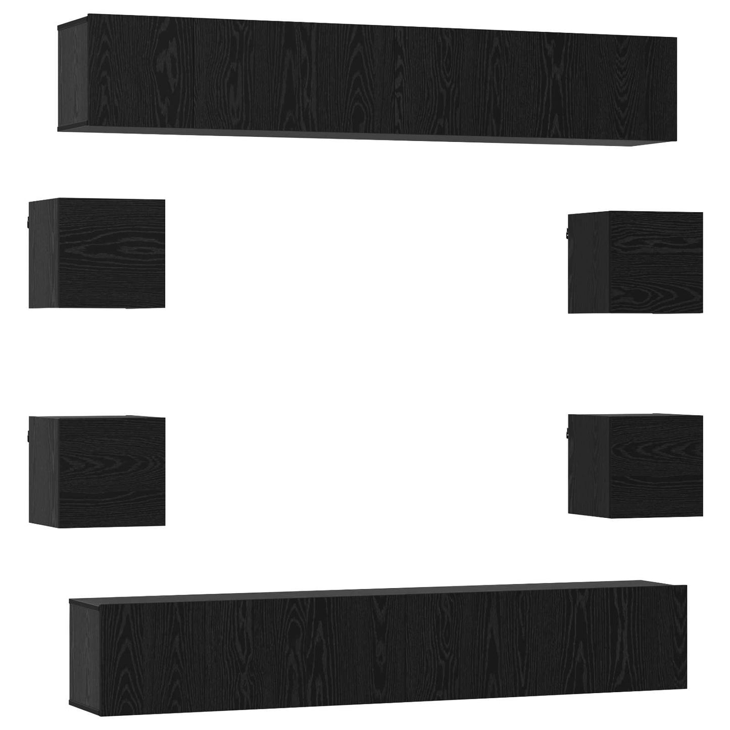TV Cabinet Set 10 pcs 180 x 30 x 30 cm Black Oak